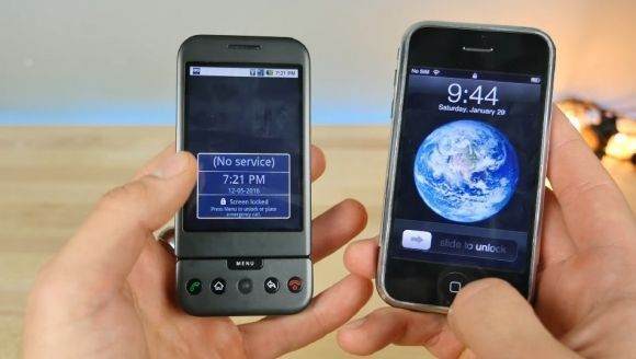 İlk iPhone Modeli ve ilk Android Modeli Karşı Karşıya İlk iPhone Modeli ve ilk Android Modeli Karşı Karşıya