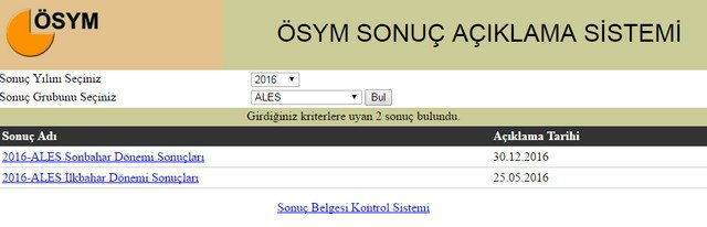 ALES Sınav Sonucu Sorgulama Nasıl Yapılır ?