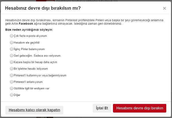 Pinterest Hesap Silme Nasıl Yapılır ? 