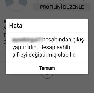 İnstagram Hesabından Çıkış Yaptırıldın sorunu nasıl giderilir ?