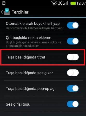 Android Telefonlarda Tuş ve Mesaj Kısmındaki Titreşimi Kapatmak