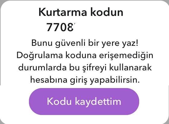 Snapchat Kurtarma Kodu Nasıl Oluşturulur 