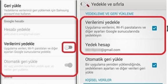 Android Telefon Rehberini Gmail’e Yedekleme