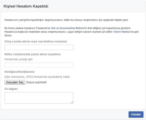 Kapatılan Facebook Hesabını Açma Nasıl Yapılır ?