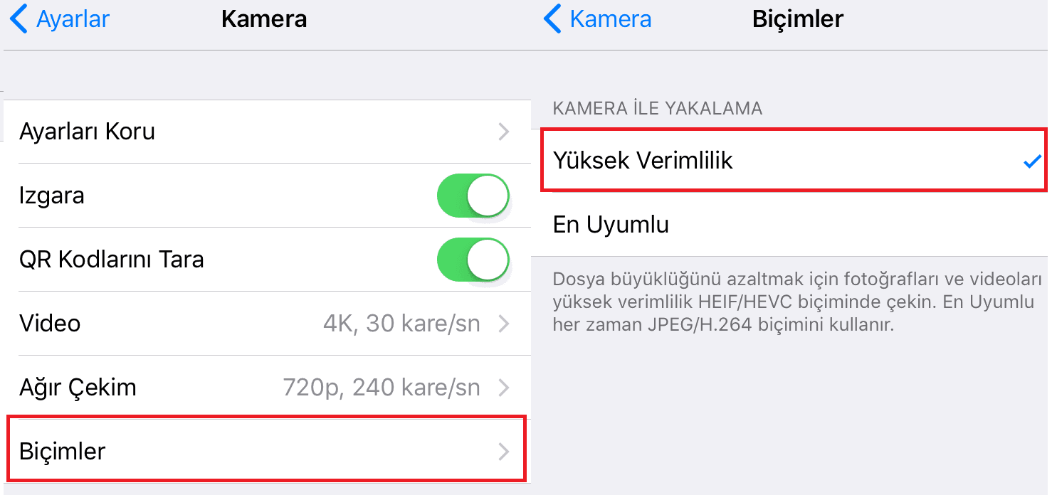 IOS 11'de yeni Fotoğraf ve Video Formatı Nasıl Aktifleştirilir? IOS 11'de yeni Fotoğraf ve Video Formatı Nasıl Aktifleştirilir?