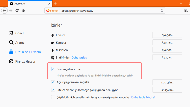 Firefox tarayıcı bildirimlerini kapatma nasıl yapılır Firefox tarayıcı bildirimlerini kapatma nasıl yapılır