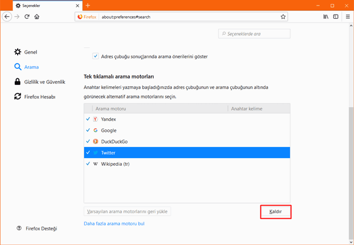 Firefox ve Chrome’da Arama Motorlarını Kaldırma Firefox ve Chrome’da Arama Motorlarını Kaldırma