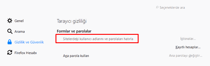 Tarayıcınız Şifrelerinizi Kaydetmesin Tarayıcınız Şifrelerinizi Kaydetmesin