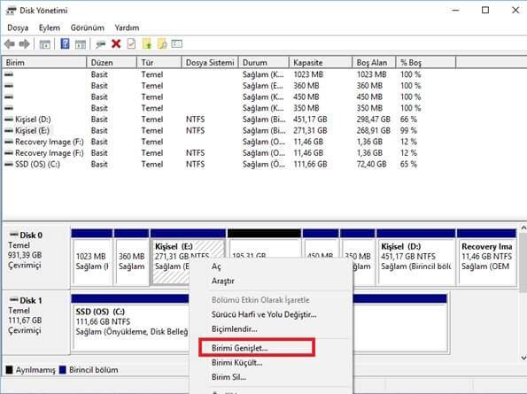Windows 10’da Disk Genişletme Nasıl Yapılır? Windows 10’da Disk Genişletme Nasıl Yapılır?