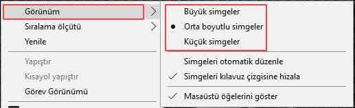 Windows 10 Masaüstü Simgeleri Büyütme ve Küçültme Nasıl Yapılır ?