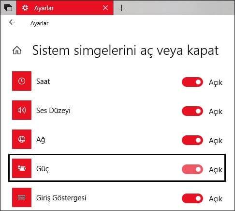 Windows 10'da Pil Yüzdesi Görünmüyor Sorunu Çözümü