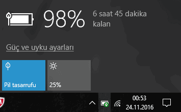 Windows 10'da Pil Yüzdesi Görünmüyor Sorunu Çözümü