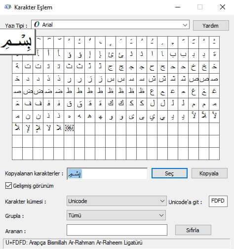 Klavyede Arapça Besmele Nasıl Yazılır