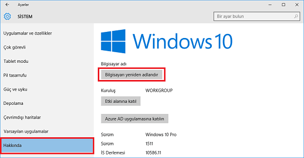 Windows 10 Bilgisayarın Adını Değiştirme Nasıl Yapılır ?