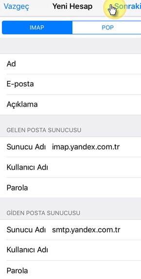 iPhone’a Mail Hesabı Ekleme