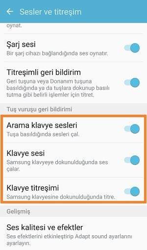 Samsung Telefonlarda Arama Tuş Sesi Kapatma Nasıl Yapılır ?