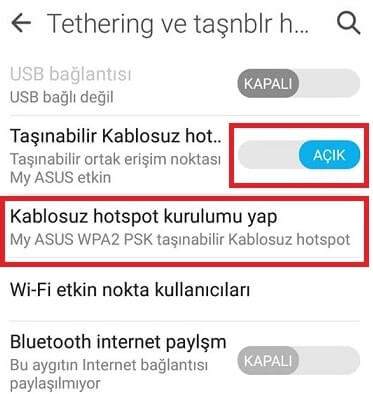 Telefonun İnternetini Bilgisayarda Kullanma