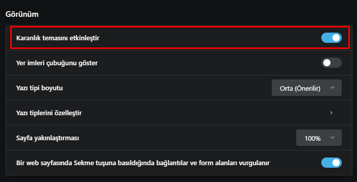 Tarayıcılarda Siyah Tema Nasıl Kullanılır ?