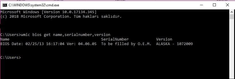 Bios Sürümü Öğrenme