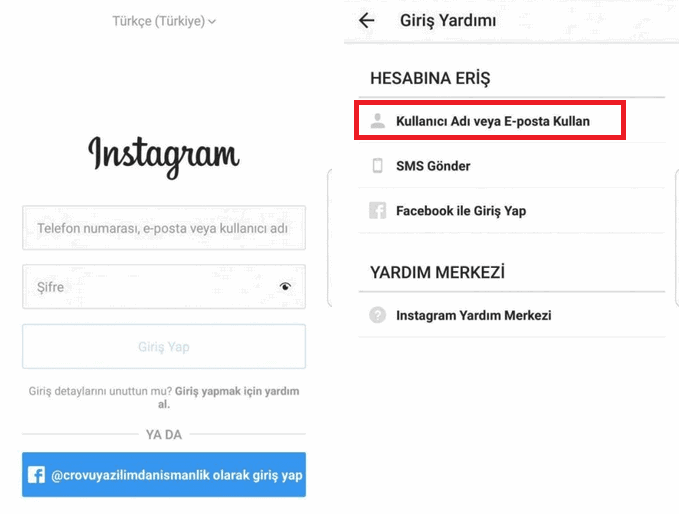 Çalınan Instagram hesabını geri alma