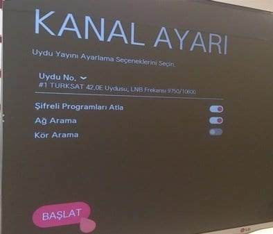 LG Smart TV Uydu Ayarları