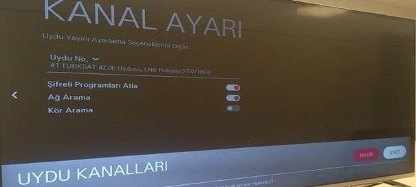 LG Smart TV Uydu Ayarları