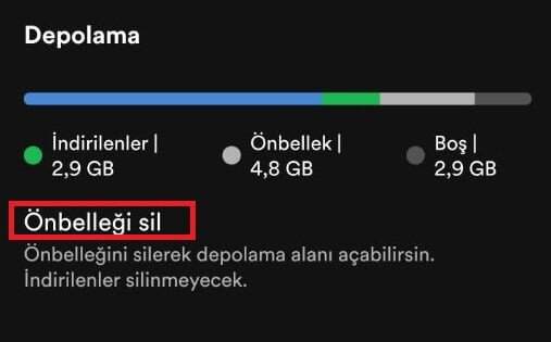 spotify verileri silme