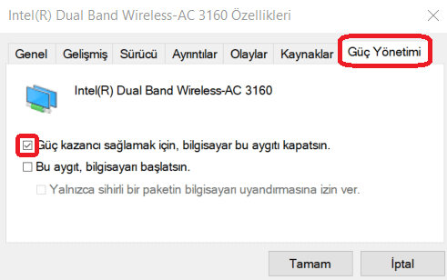 uyku modundan sonra internete bağlanmıyor çözümü