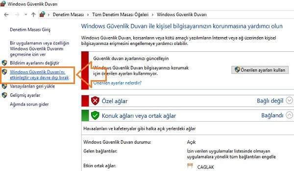 Windows 10 Defender Kapatma