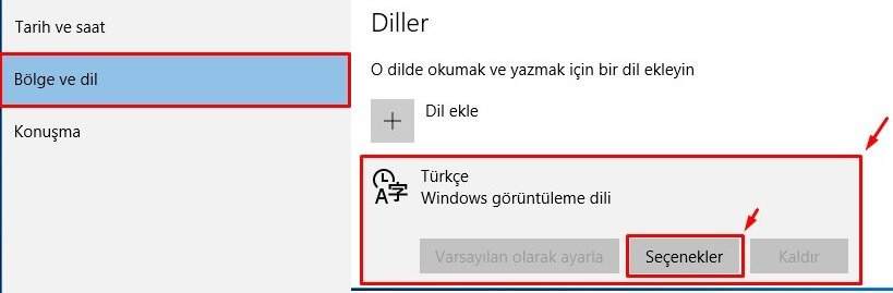 Windows 10 Klavye Değişikliği