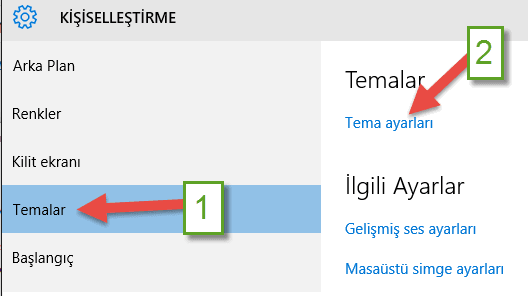 Windows 10 Tema Değiştirme