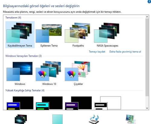 Windows 10 Tema Değiştirme