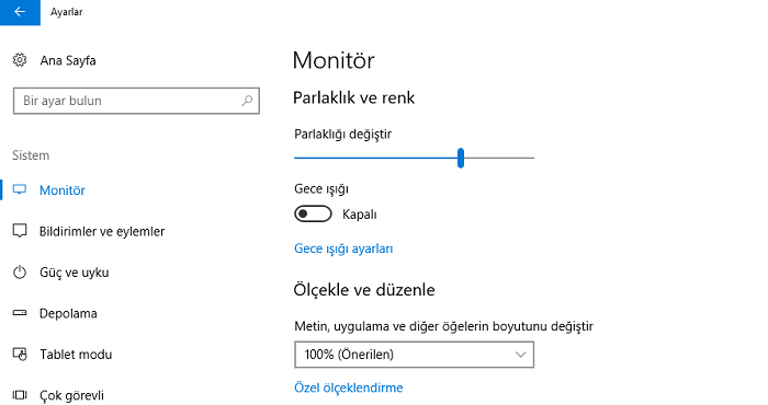 Windows 10'da Yazı Boyutu Değiştirme