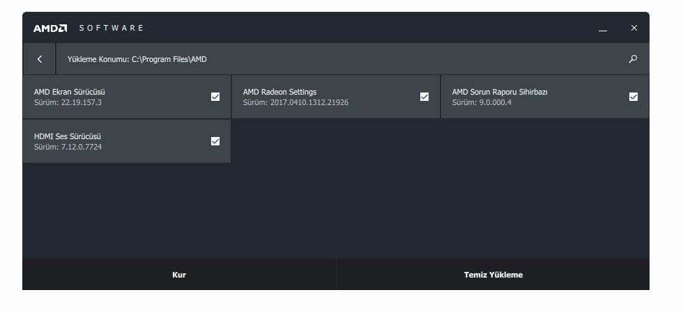 amd driver autodetect ile driver yükleme