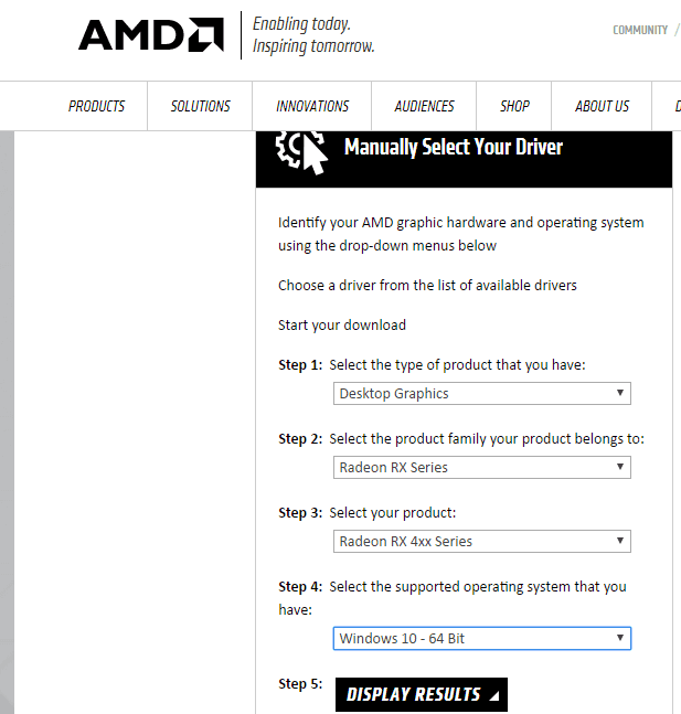 amd driver autodetect ile driver yükleme