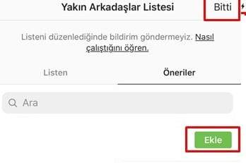 Instagram Yakın Arkadaş Ekleme