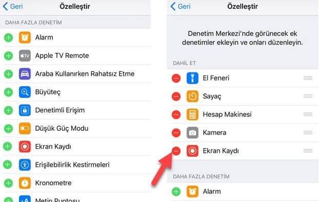 iphone ekran videosu çekme