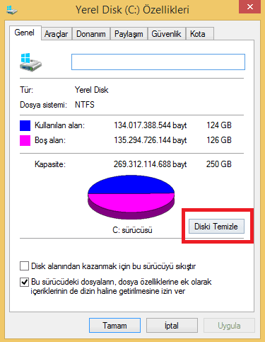 Disk Alanı Temizleme