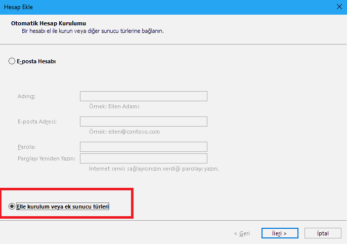 gmail outlook ayarları