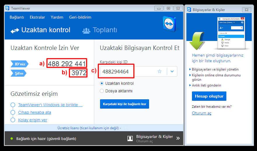 teamviewer kullanımı