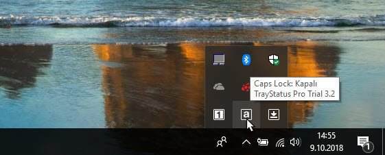 Ekranda Caps Lock Açık Kapalı Uyarısı Gösterme!