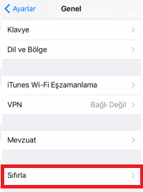 iPhone Klavye tahmini Silme