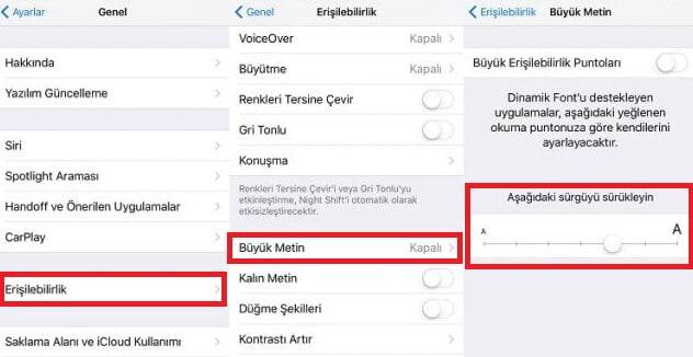 iphone yazı tipi değiştirme