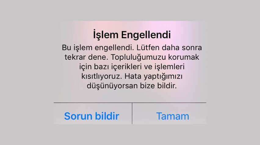 Instagram action blocked hatası çözümü