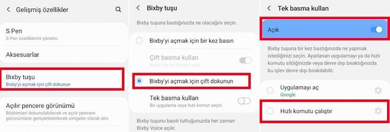 bixby tuşuna görev atama