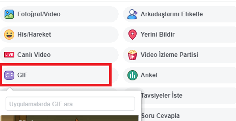 Facebook Duruma ve Yoruma GIF Ekleme!