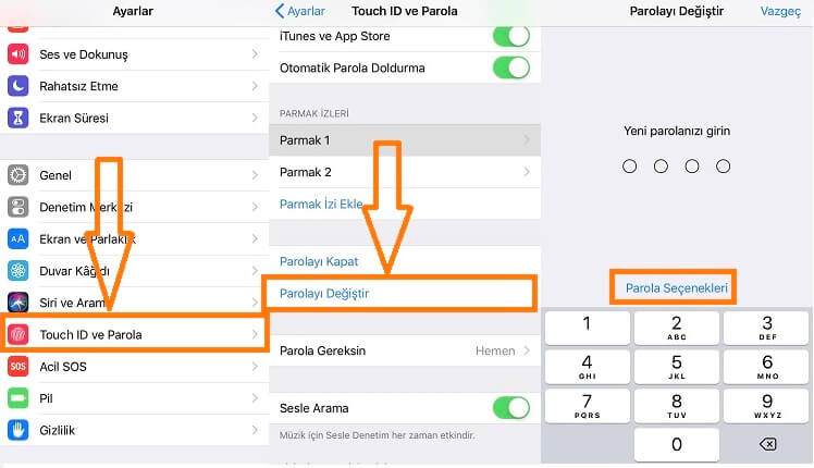 iPhone Parolasını Değiştirme