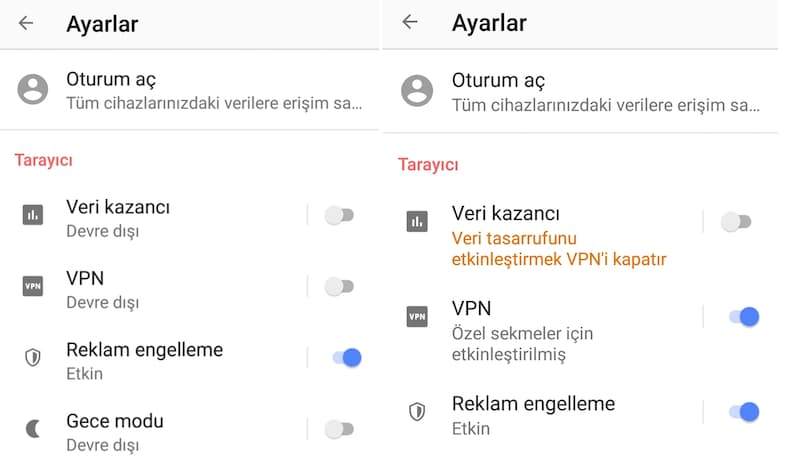 opera vpn açma