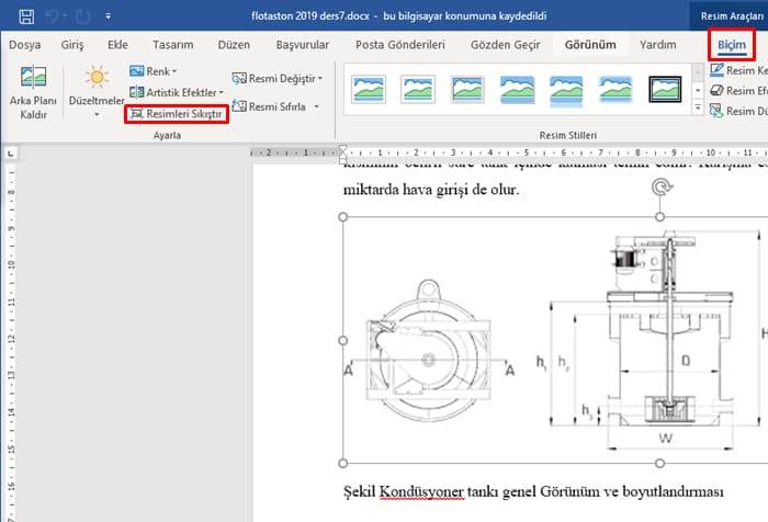 word dosyası boyut küçültme