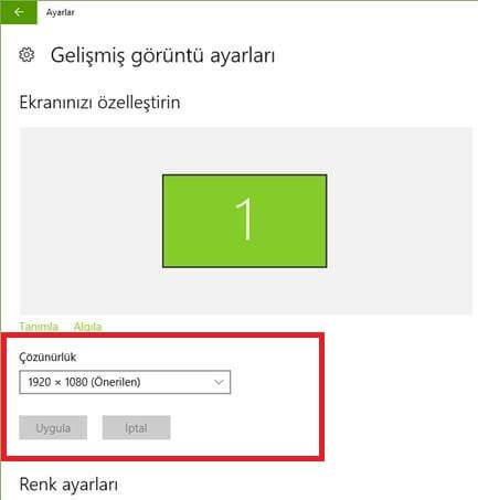 3 Adımda Windows 10 Ekran Çözünürlüğünü Arttırma